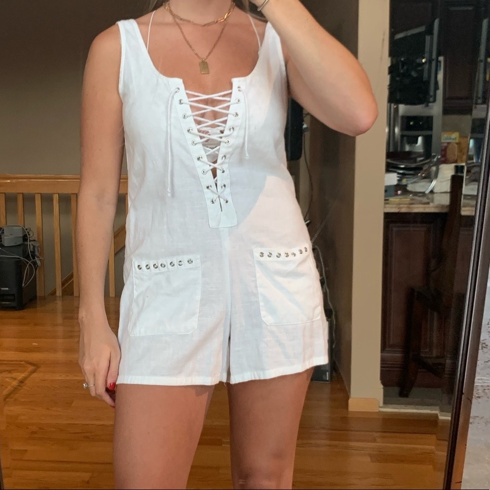 Lace up romper